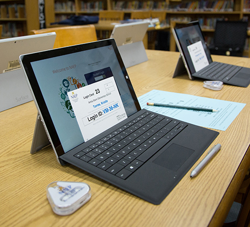 Classroom setup of digitally based assessments.