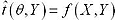 t hat of vector theta and vector Y equals f of vector X and vector Y