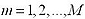 m equals 1, 2, though uppercase M