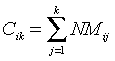 C sub i k equals summation j equals 1 to k of N M sub i j